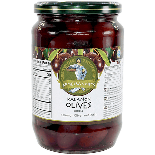 DEMETRA KALAMATA OLIVES (WHOLE) MAMMOTH JAR 720ML