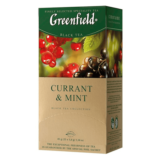 GREENFIELD BL.TEA CURRANT & MINT 25TB