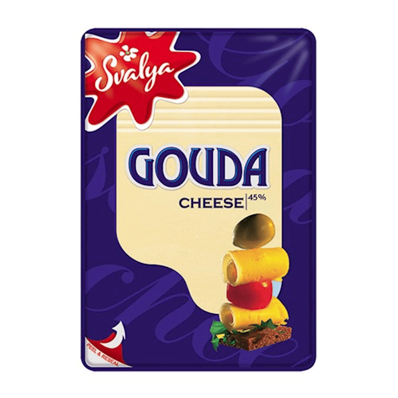 SVALYA SLICED CHEESE GOUDA 46%  18PC