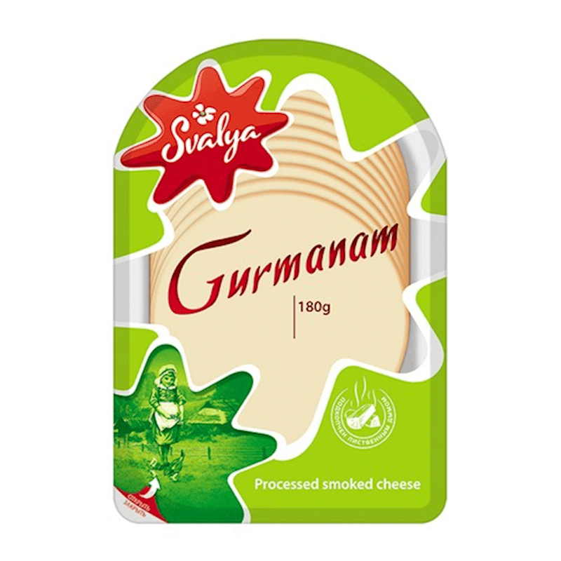 SVALYA SLICED CHEESE GURMANAMS 45% SMOKED 180GR