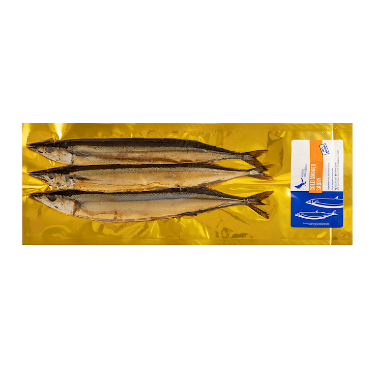 COLD SMOKED SAURY IN VACUUM PACK, ~ 0.5 LB
