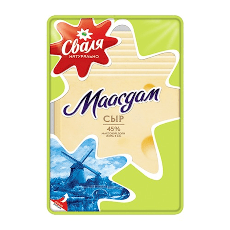 SVALYA SLICED CHEESE MAASDAM 45% 150GR