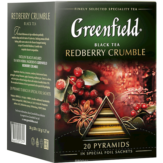 GREENFIELD HERBAL TEA REDBERRY CRUMBLE 20 PYRAMID TB