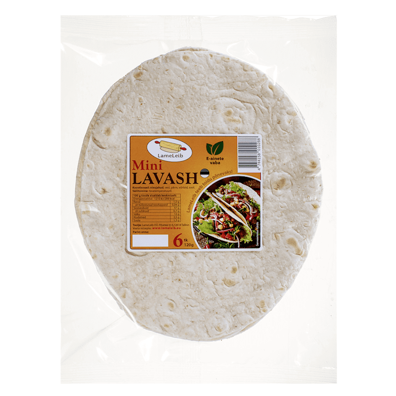 FLAT BREAD MINI LAVASH CLASSIC ,ESTONIA 120 GR.