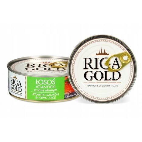 RIGA GOLD SALMON IN OWN JUICE 230GR.