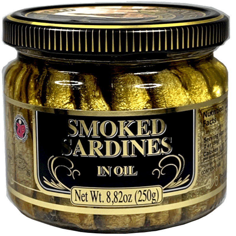 SMOKED SARDINES IN OIL GLASS JAR 250 GR