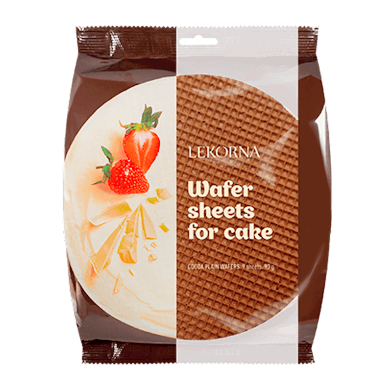 WAFERS ROUND CHOCOLATE 90GR LEKORNA