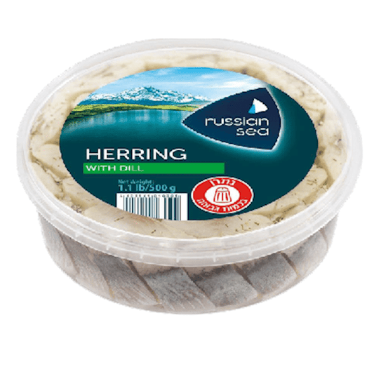 ATTLANTIC HERRING PIECES  LIGHTLY SALTED IN OIL W/DILL 500GR
