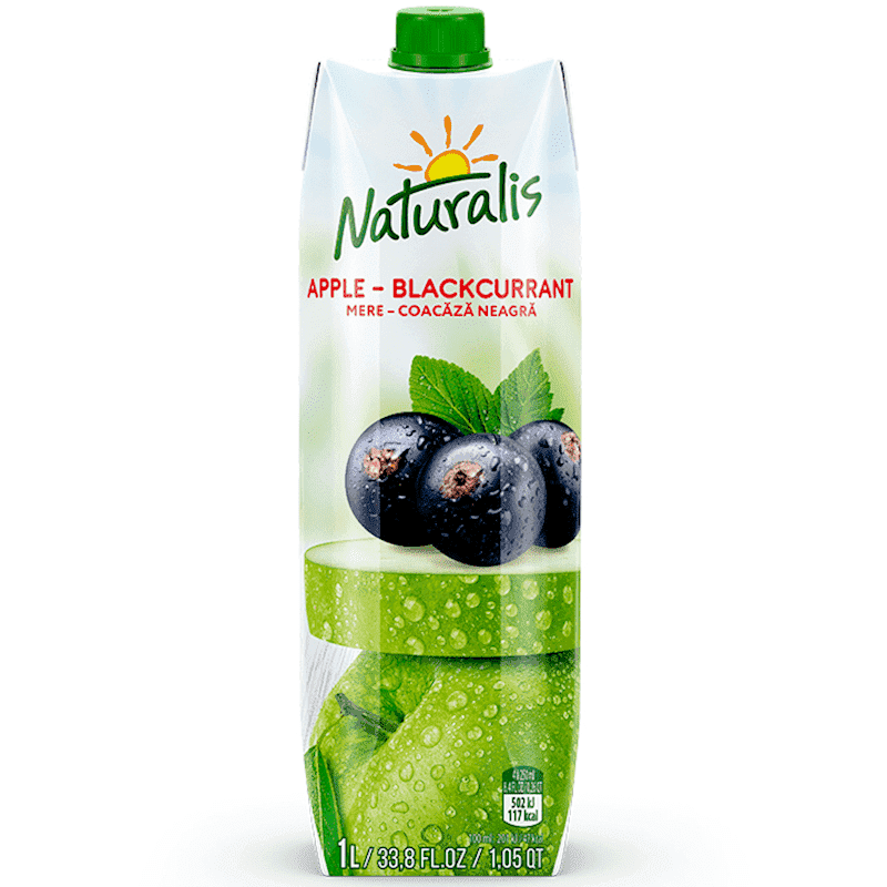 NATURALIS APPLE-BLACKCURRANT NECTAR T-PAK 1L