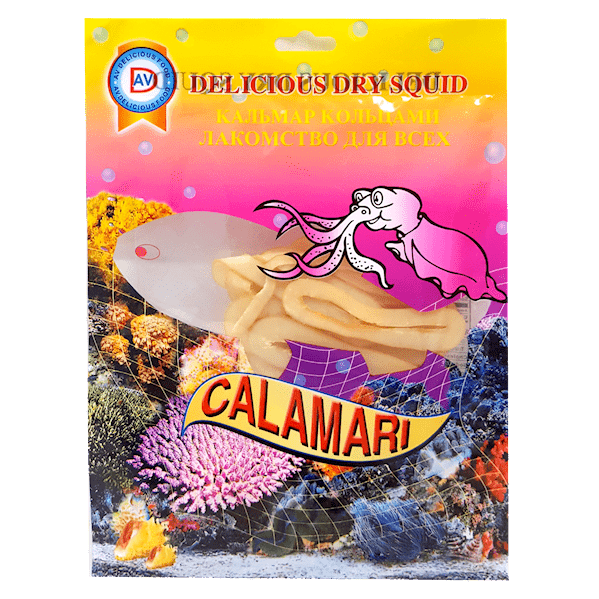 DRIED FISH  CALAMARI RINGS  50 GR